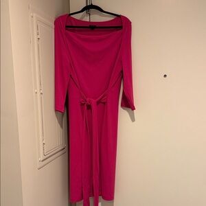 Ann Taylor Vibrant Pink Long Sleeve Dress